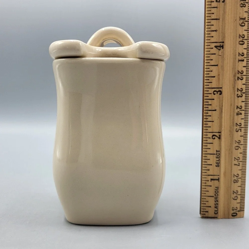 Longaberger Mayonnaise Jar Ceramic Condiment Pot Lid Cream Farmhouse Replacement